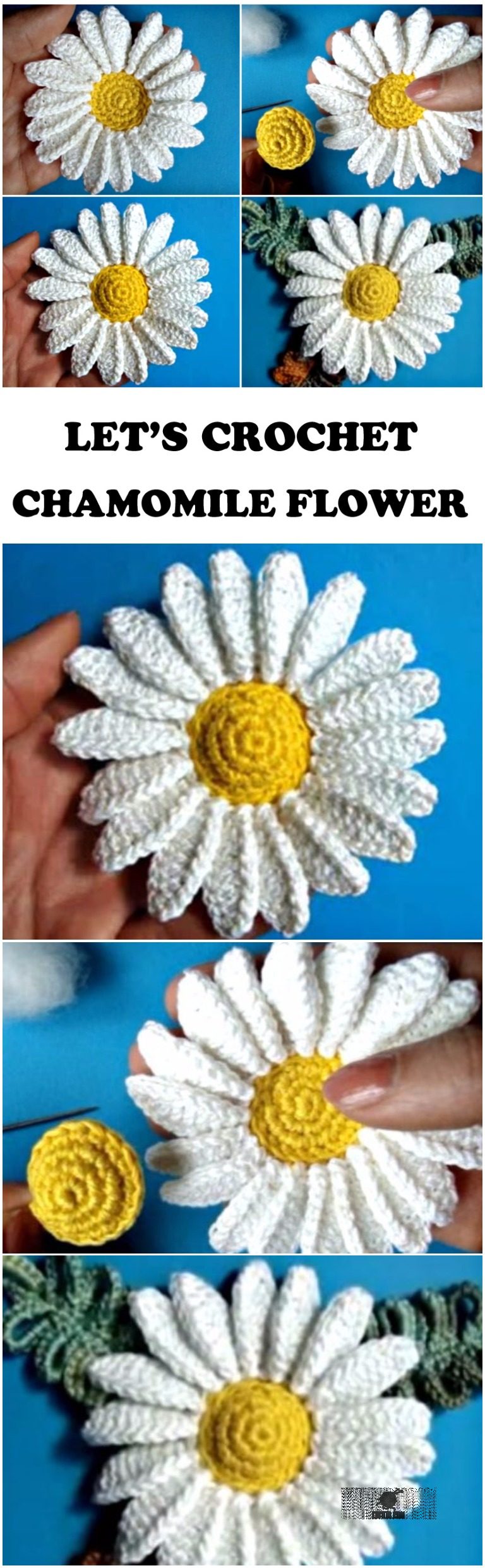 custom Chamomile flower crochet pincushion